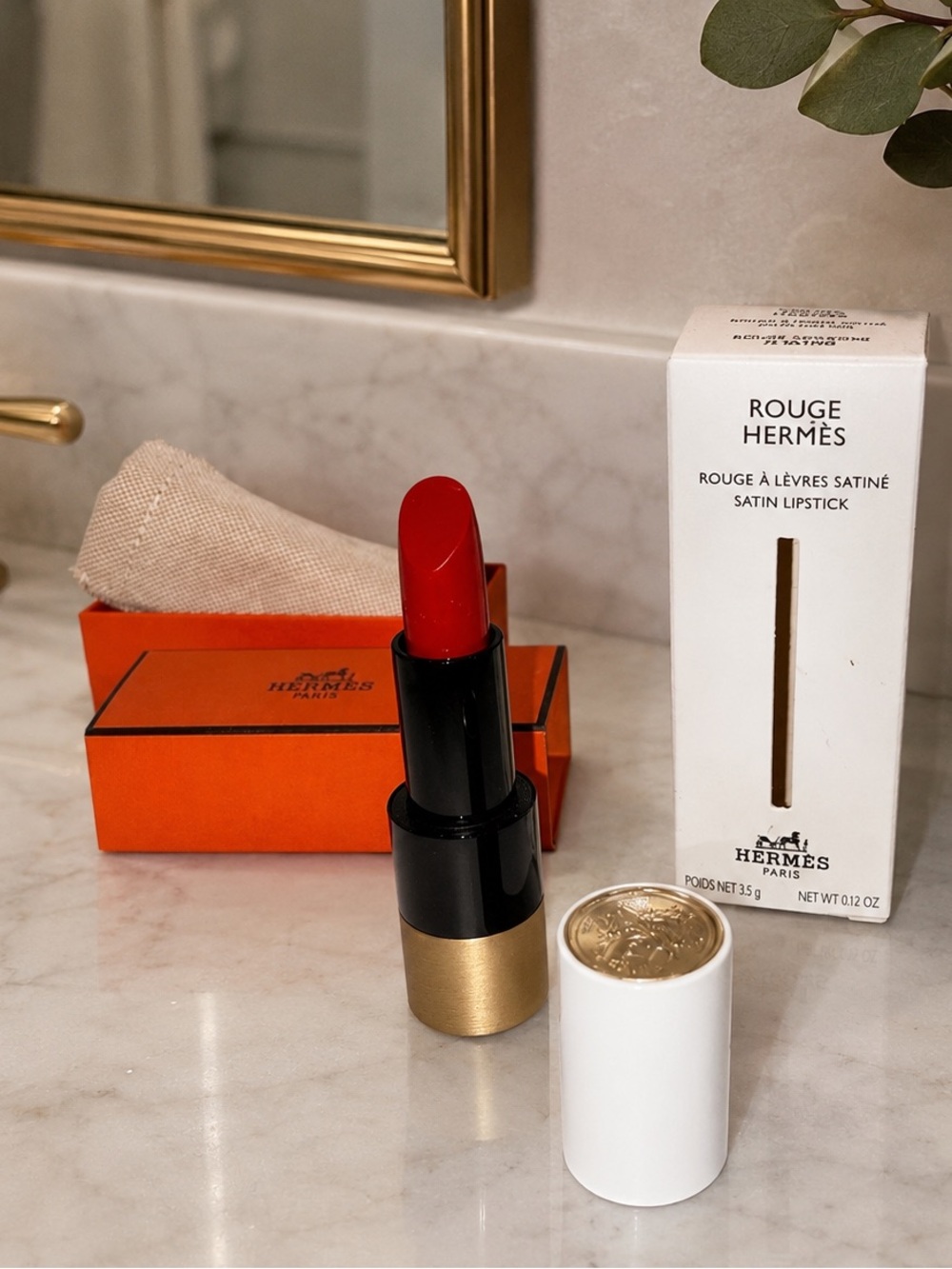 Hermes Rouge Satin Lipstick - Brick Red